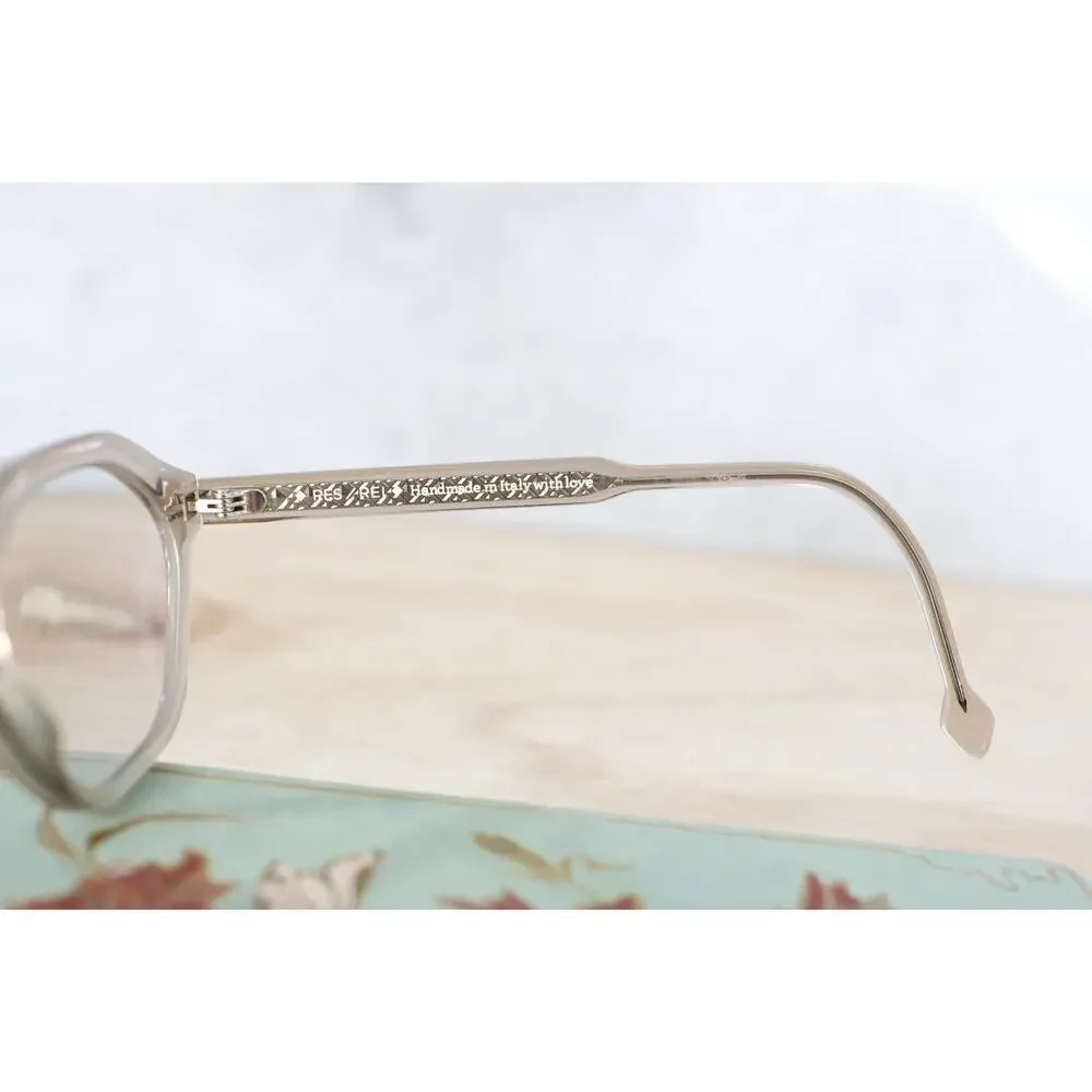 RES/REI Blackberry Eyeglasses Hand Made Italy 53-17 Retro Academia Hipster